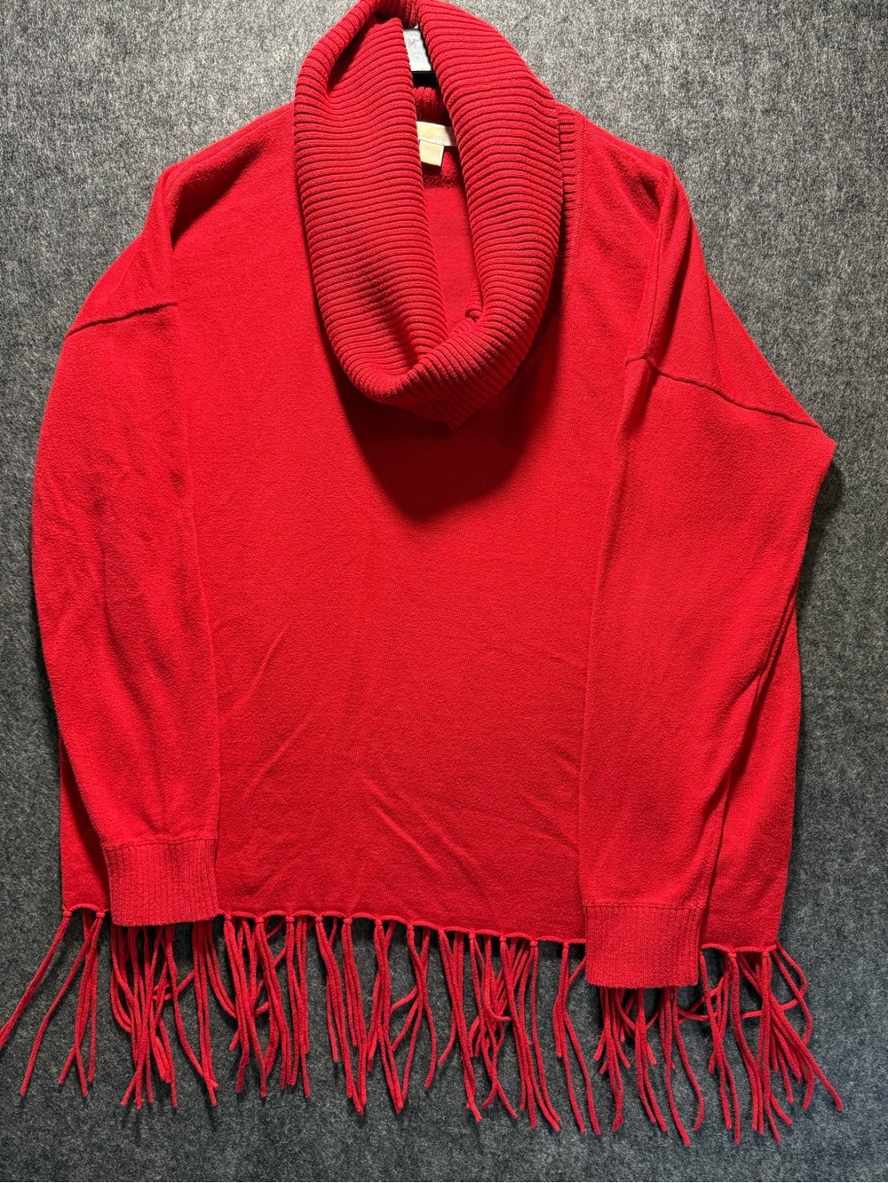 Michael Kors Red Fringe Cowl Neck Women’s Sweater